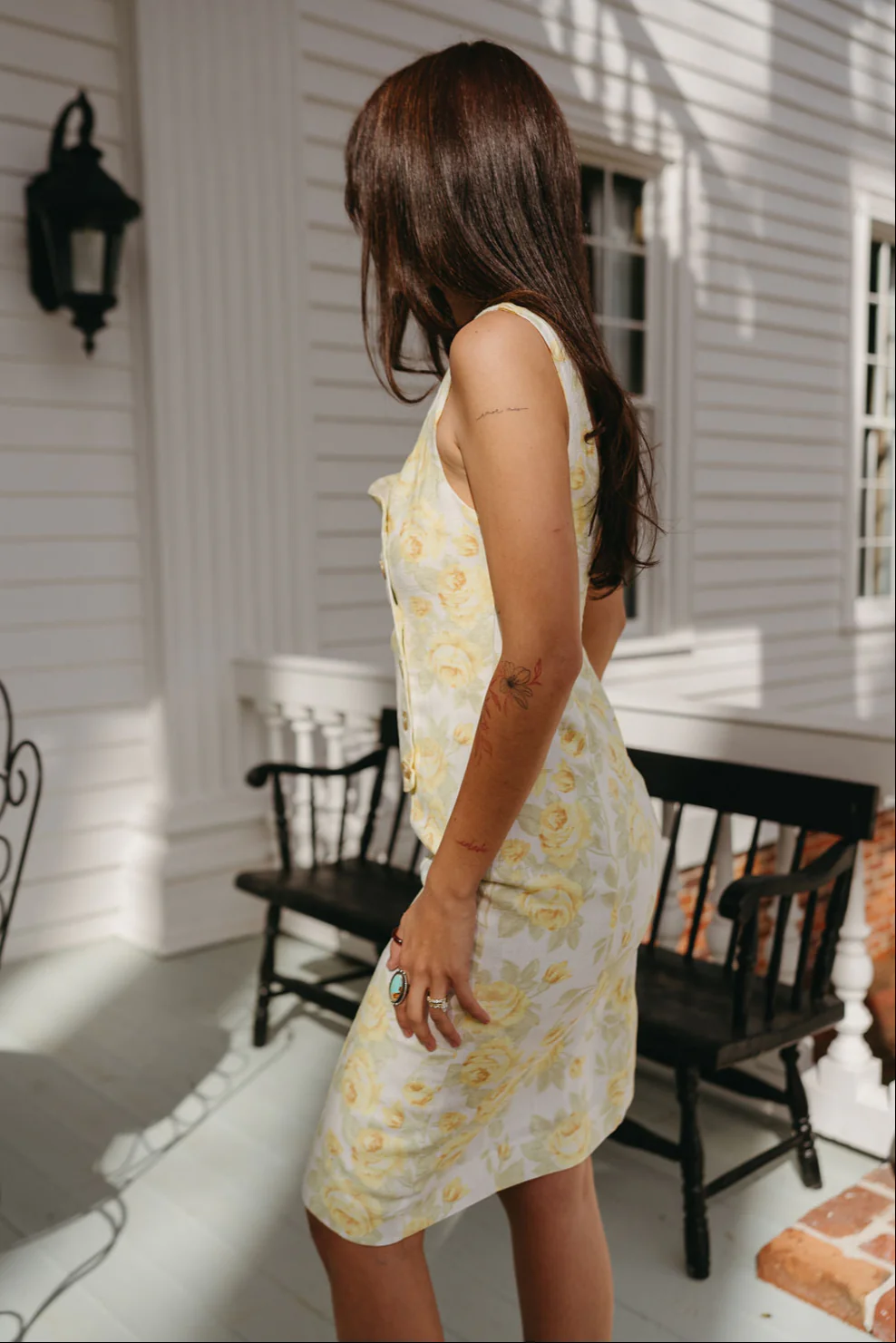 Ada Yellow Multi Floral Midi Dress - Image 5