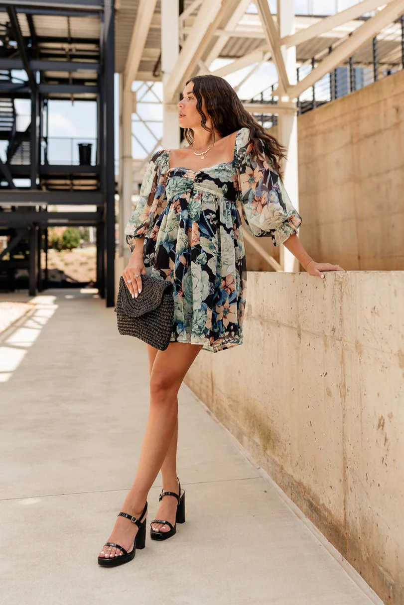 Alexa Floral Babydoll Mini Dress - Image 7
