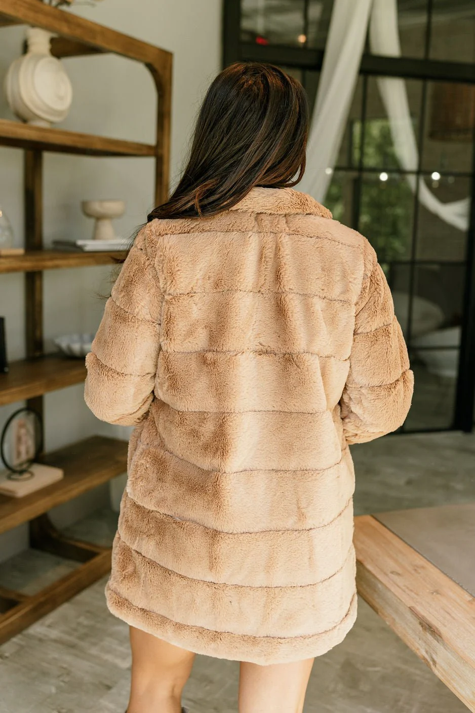 Avani Camel Faux Fur Jacket - Image 5