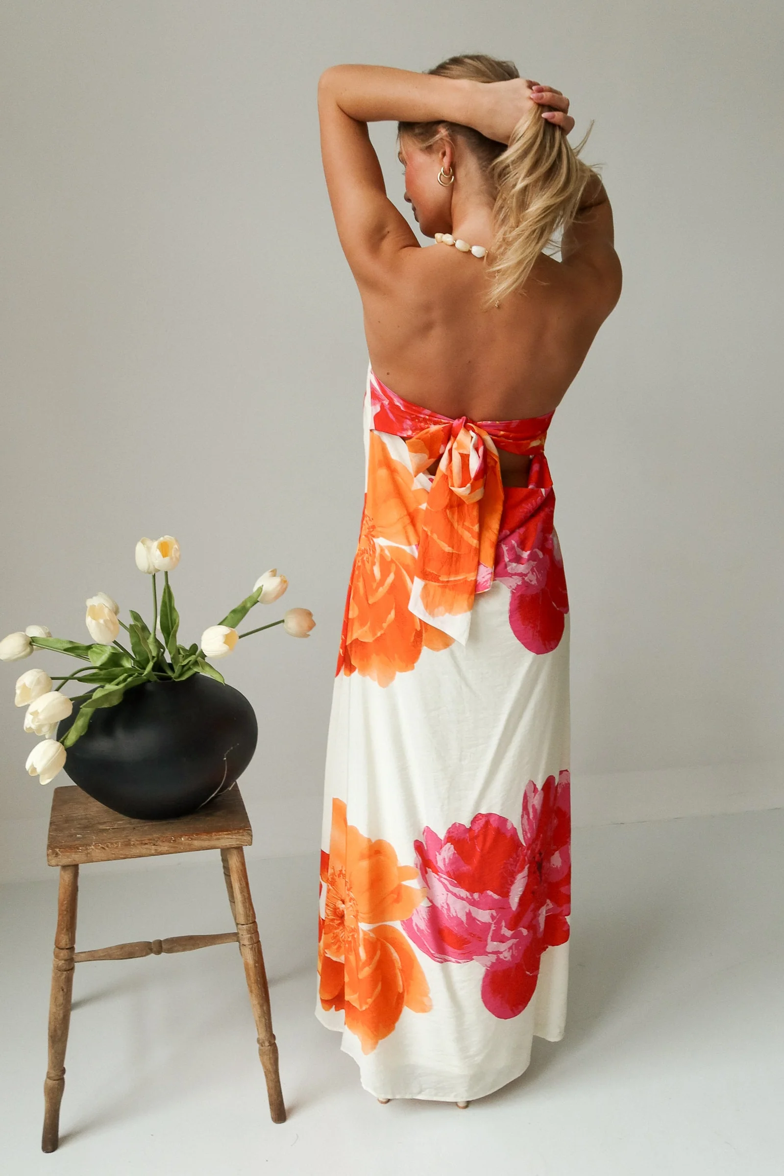 Blair Ivory Multi Floral Strapless Maxi Dress - Image 7