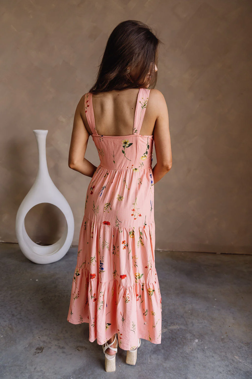 Brinley Blush Multi Floral Midi Dress - Image 9