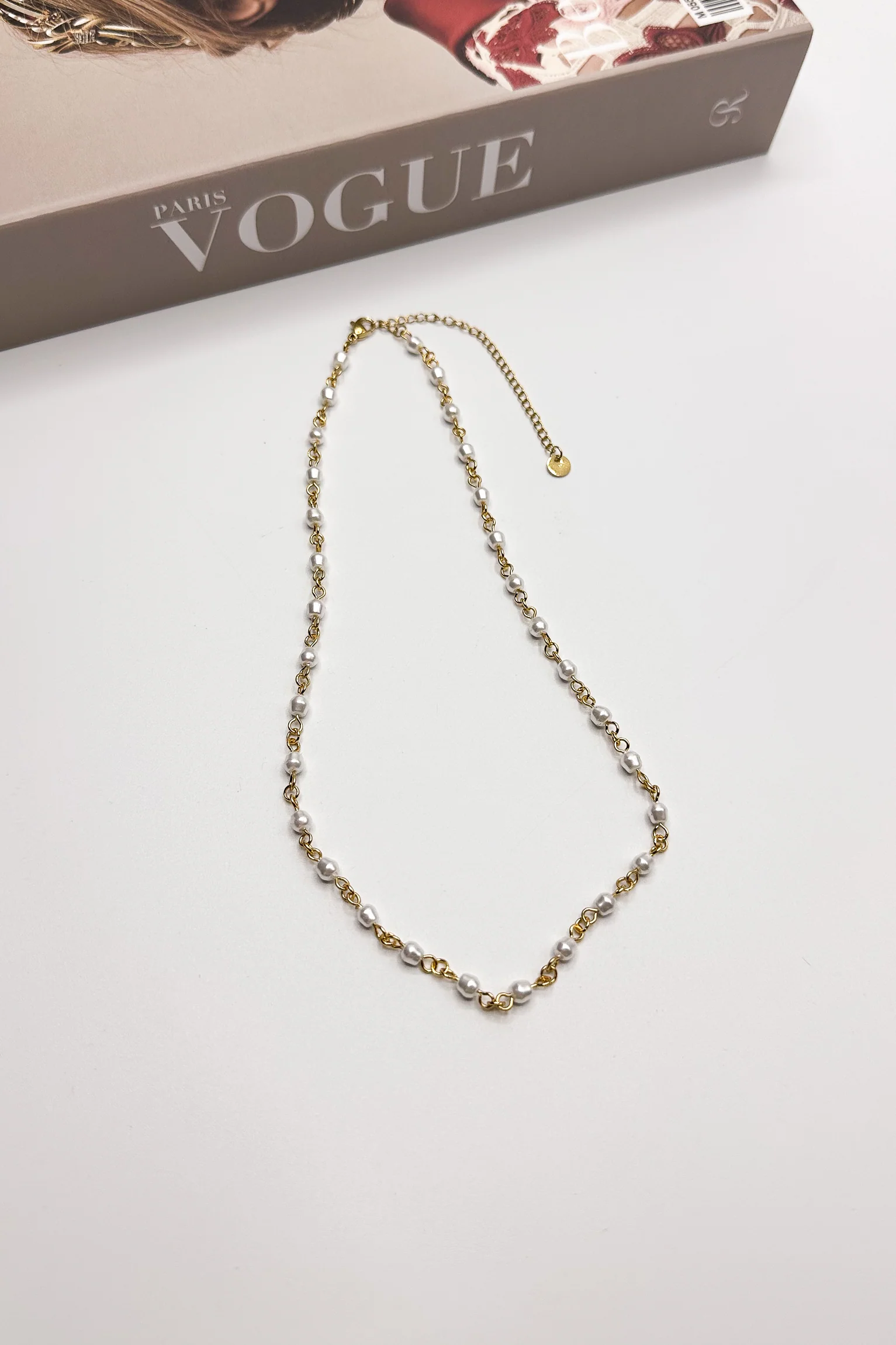 Celine Gold & Pearls Single Layer Necklace - Image 2