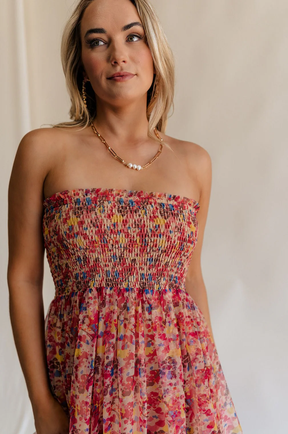 Charlie Pink Multi Floral Flare Mini Dress - Image 6
