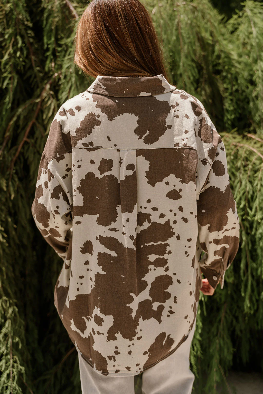 Clara Cow Print Button-Up Top - Image 11
