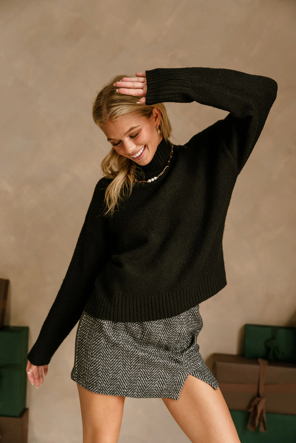 Emersyn Black Mock Neck Sweater - Image 4