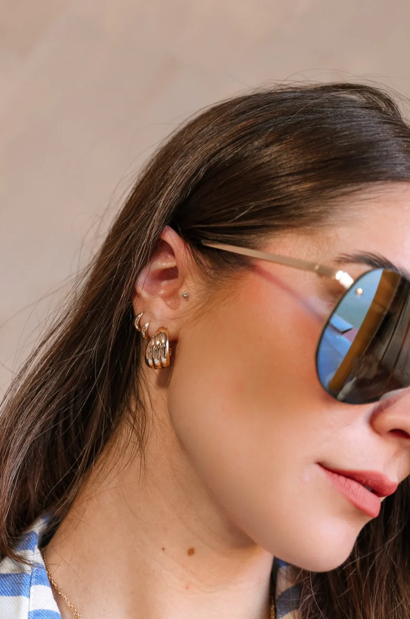 Evelyn Layered Gold Hoop Earring