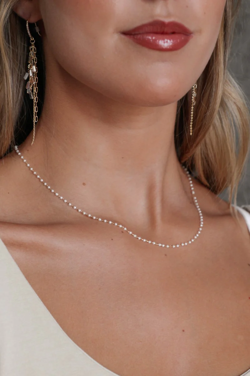 Evelyn Mini Pearl Gold Necklace