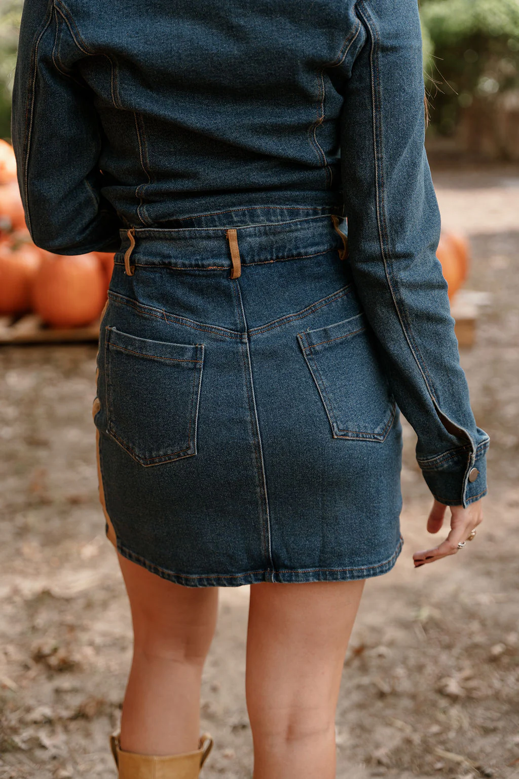 Farah Denim & Brown Suede Mini Skirt - Image 4