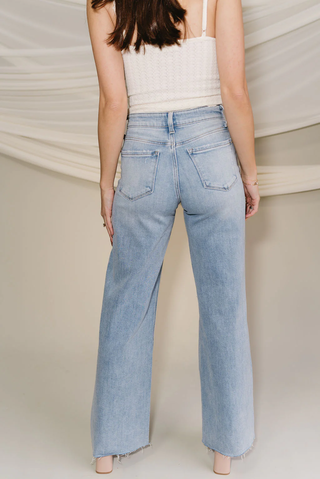 Flying Monkey: Genevieve Distressed Wide Leg Jeans - Image 8