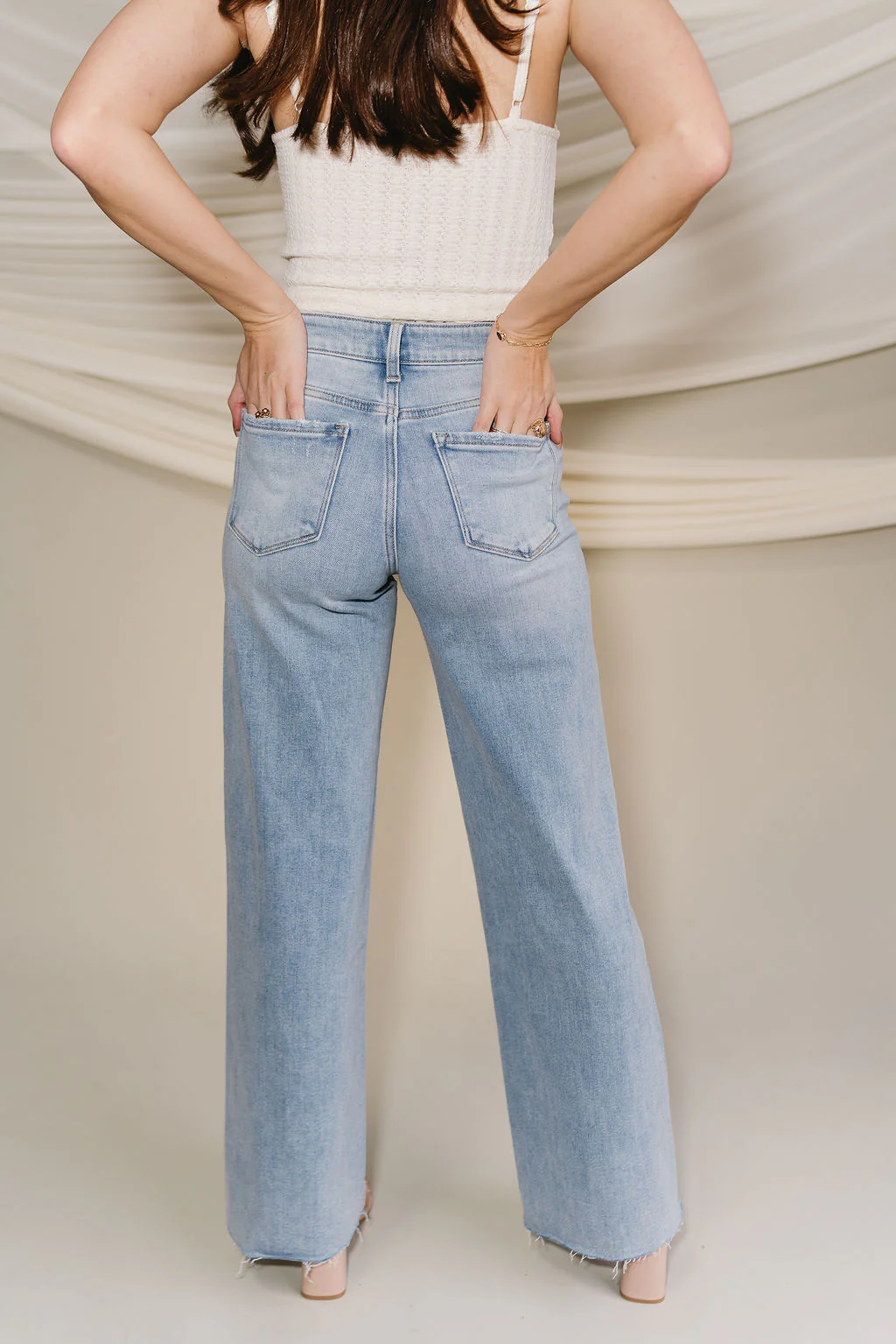 Flying Monkey: Genevieve Distressed Wide Leg Jeans - Image 9