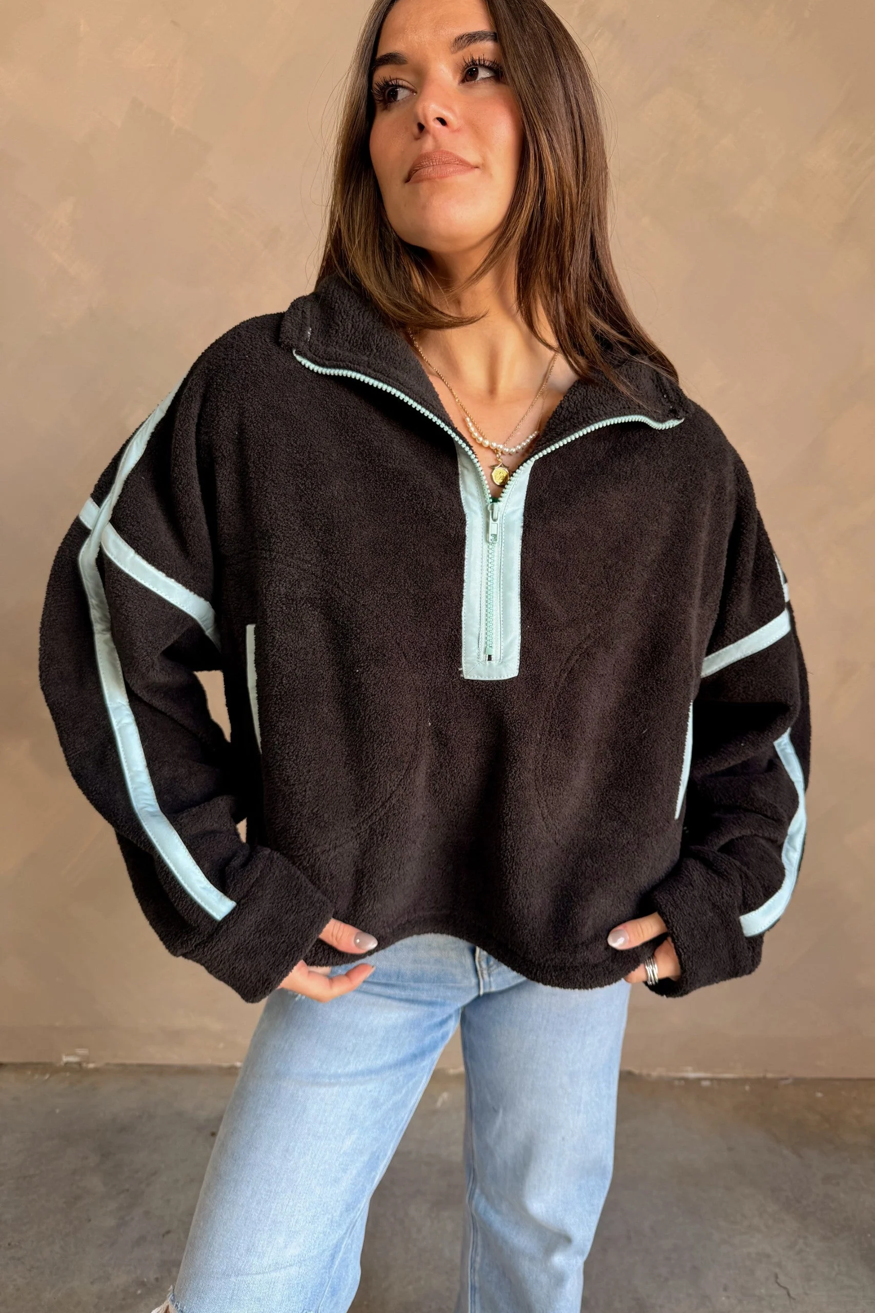 Gia Black & Blue Quarter Zip Pullover - Image 2