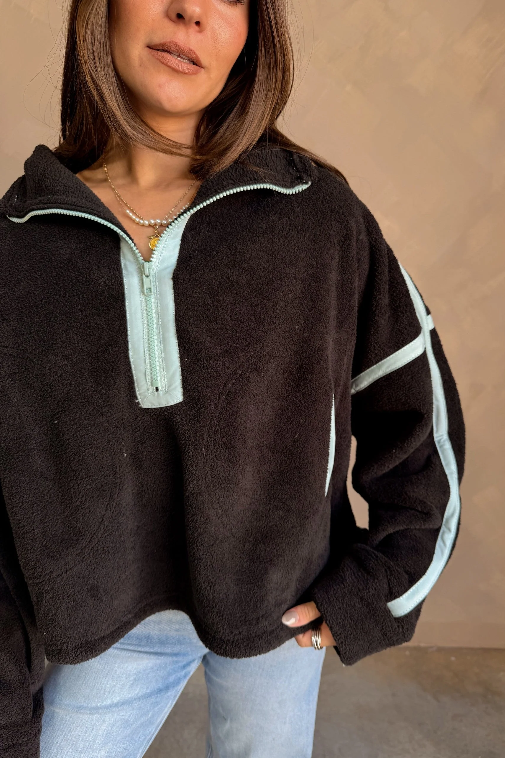 Gia Black & Blue Quarter Zip Pullover - Image 3