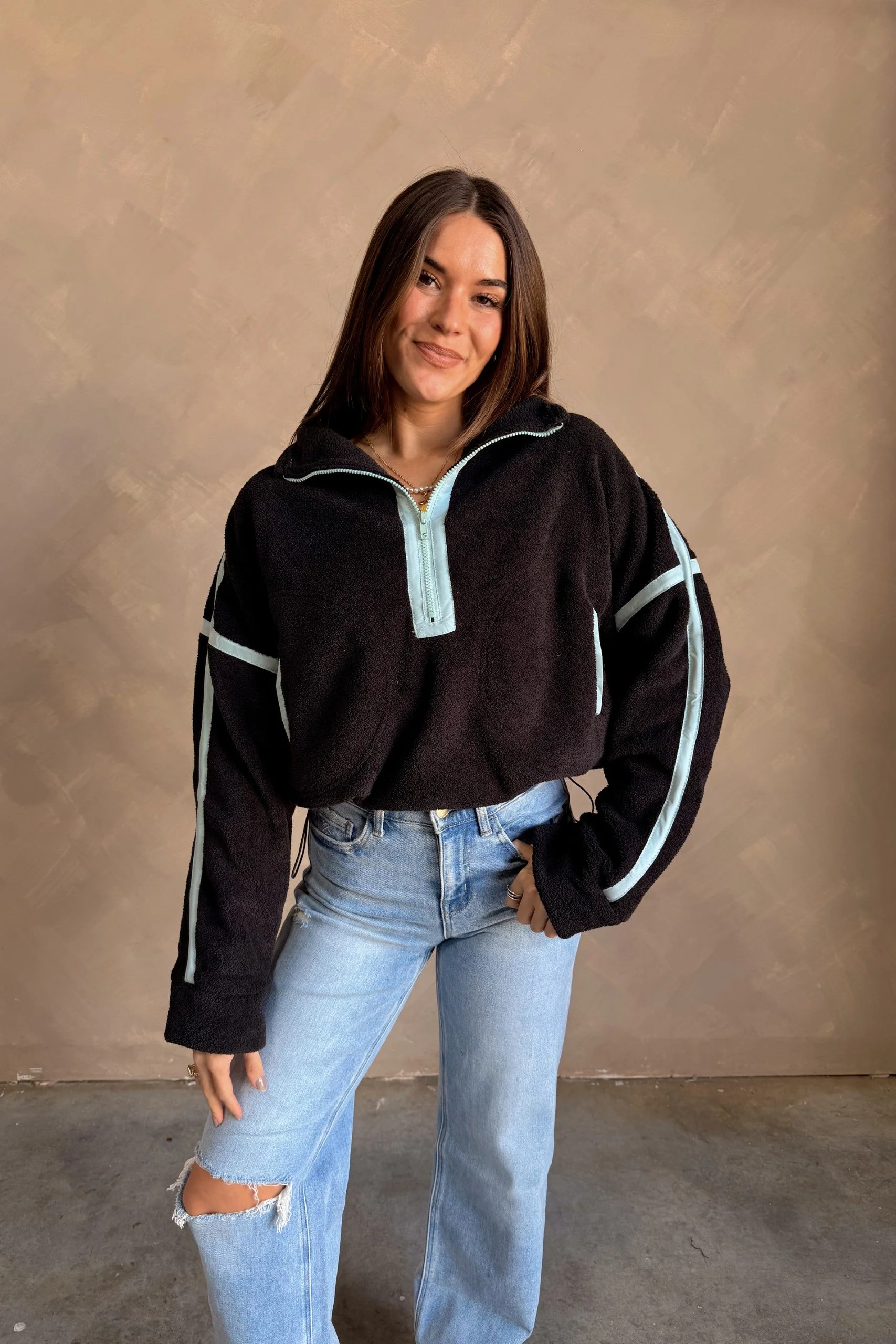 Gia Black & Blue Quarter Zip Pullover - Image 8