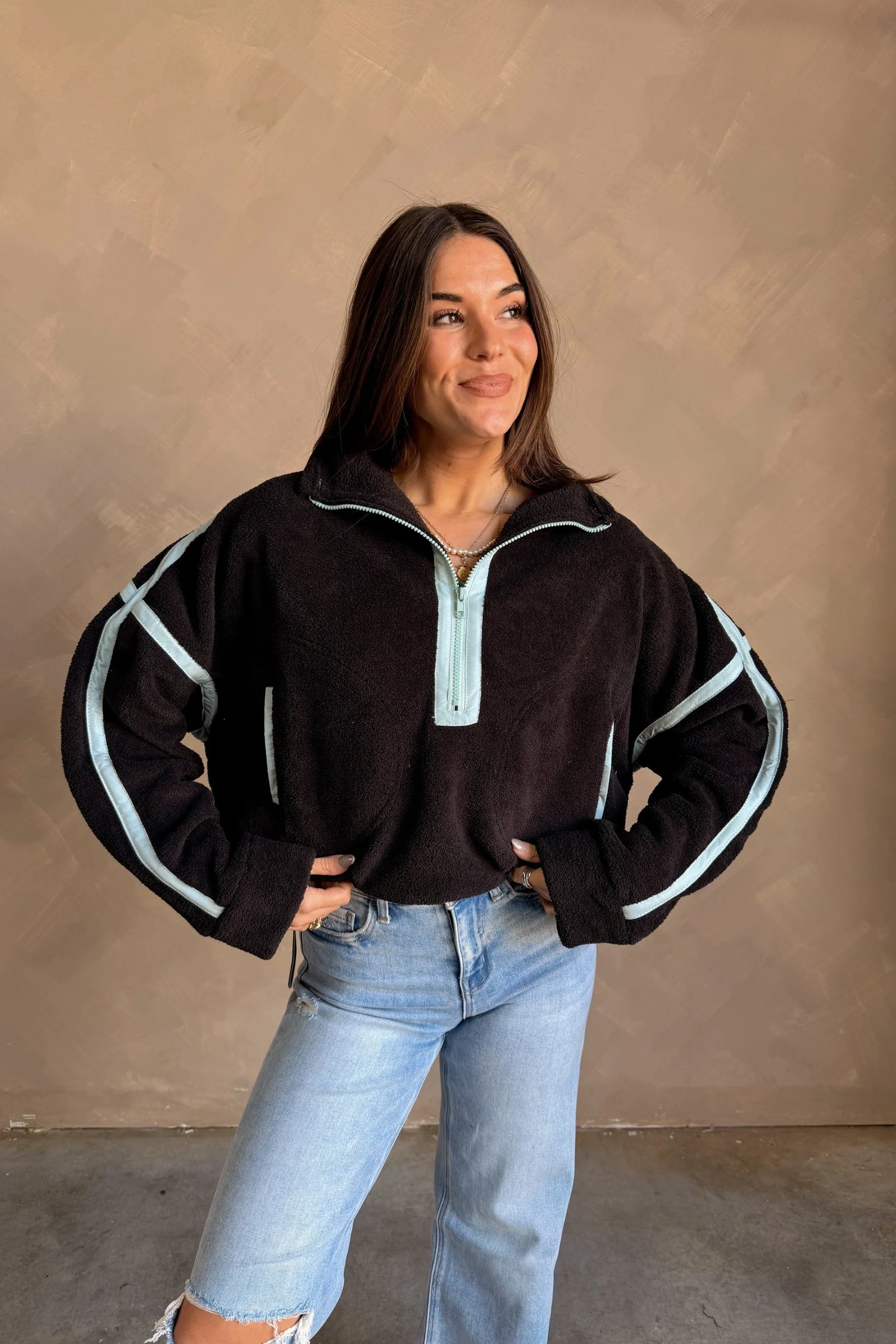 Gia Black & Blue Quarter Zip Pullover - Image 9