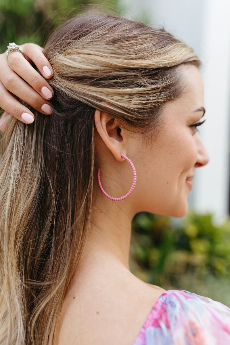 Got It Right Hoop in Pink