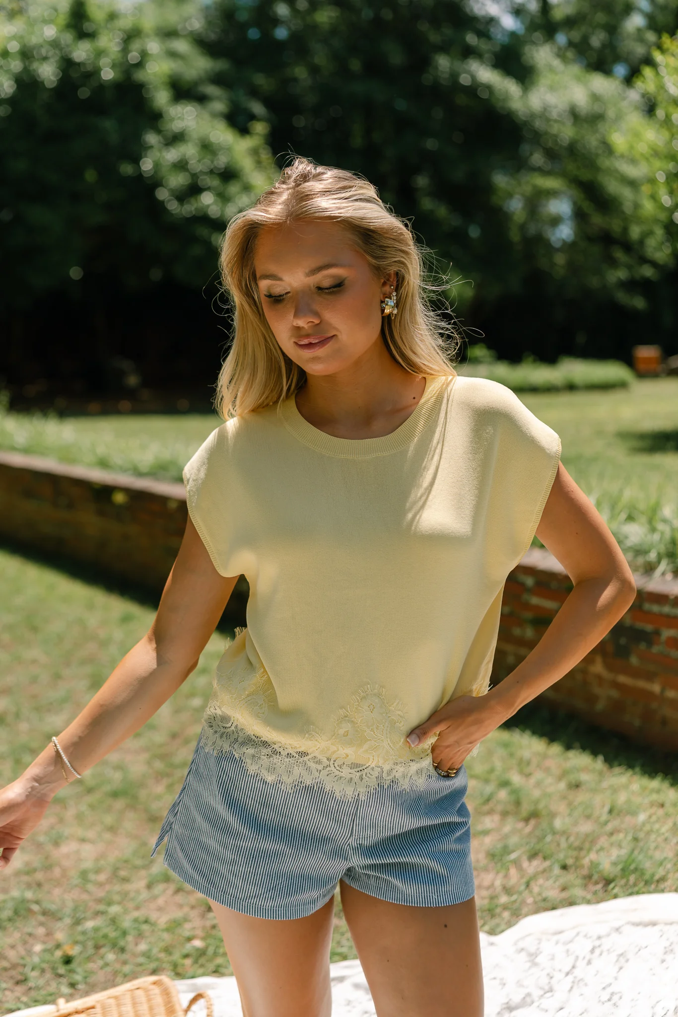 Hattie Navy & White Stripe Shorts - Image 3