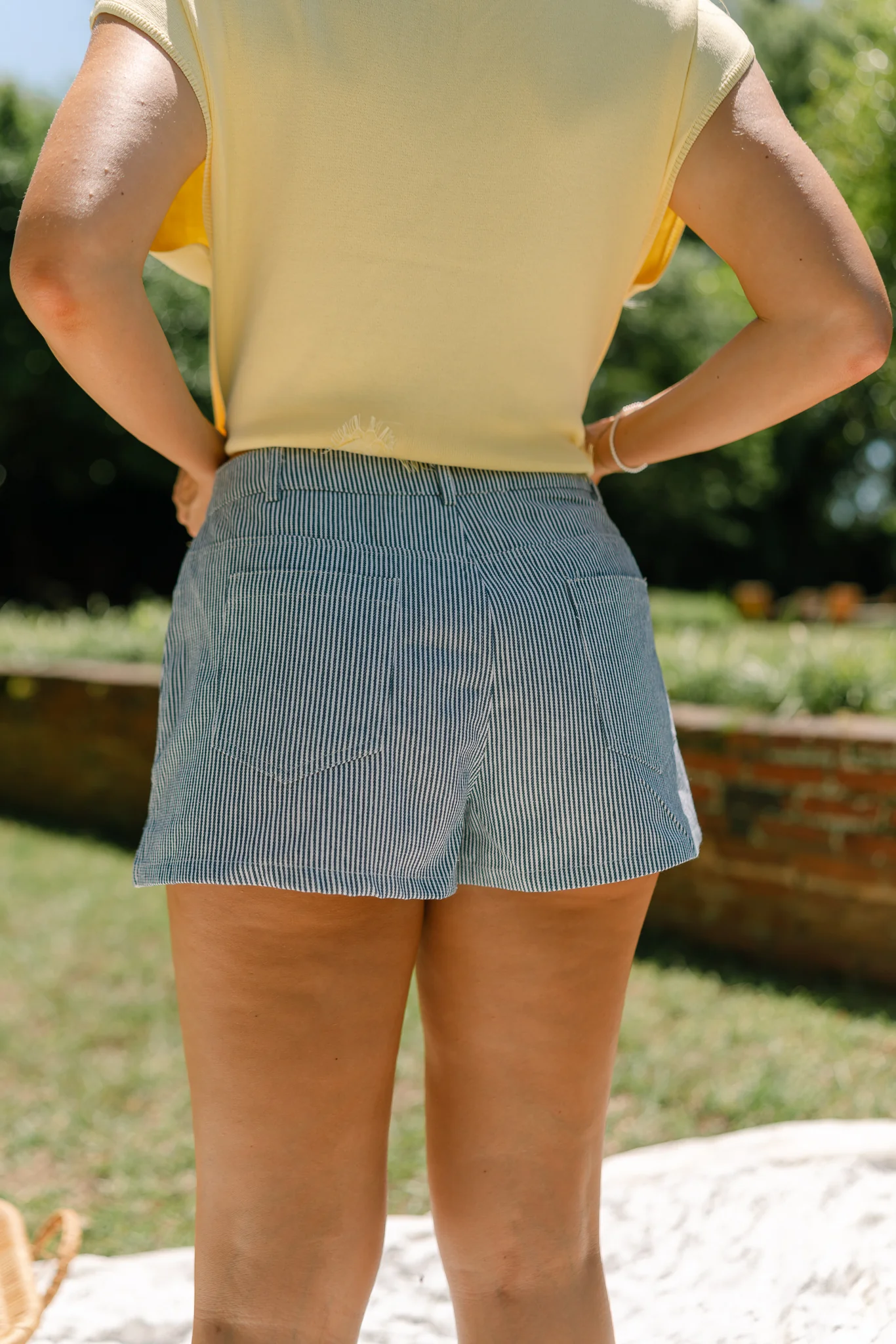 Hattie Navy & White Stripe Shorts - Image 4