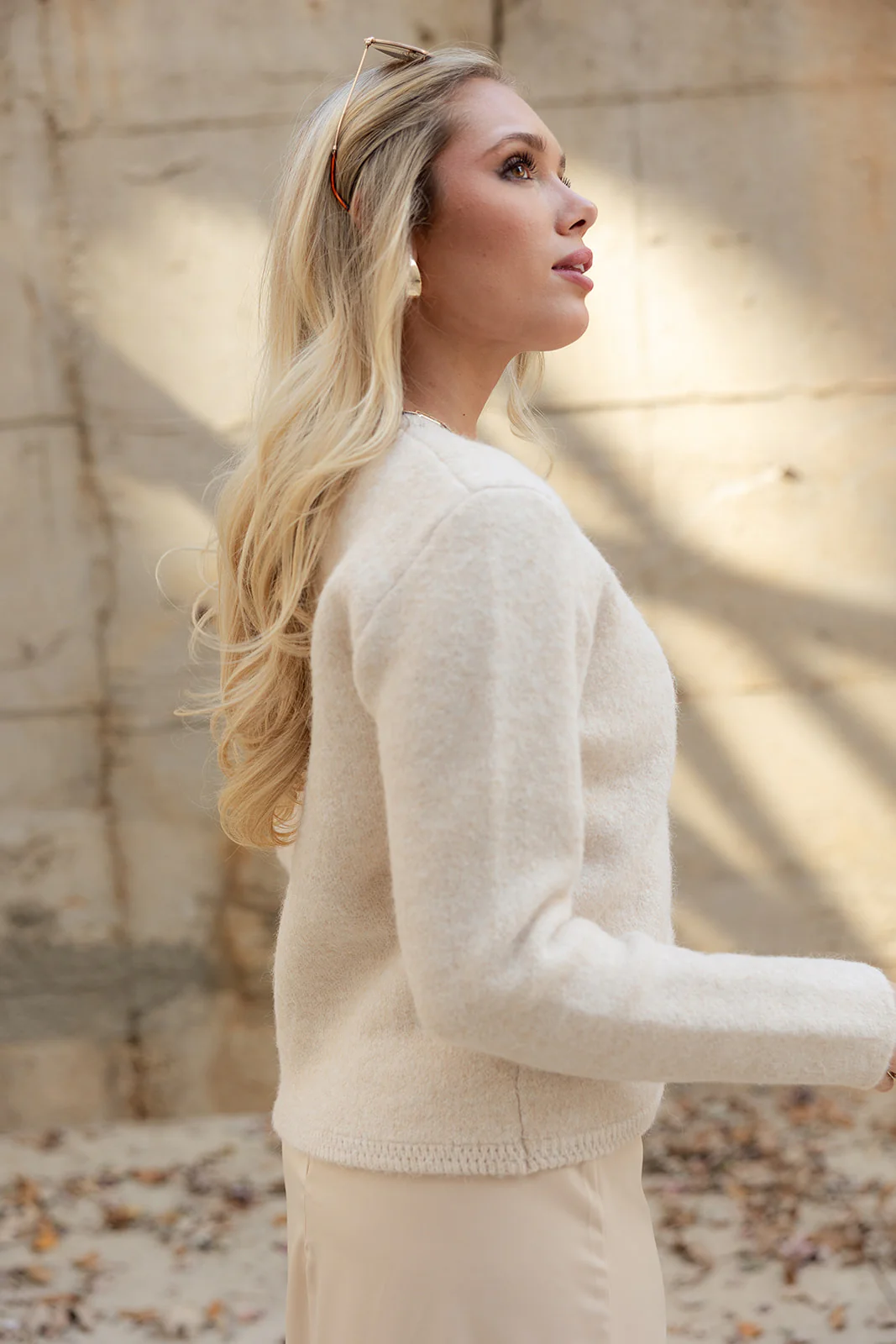 Helena Cream & Gold Button-Up Cardigan - Image 5