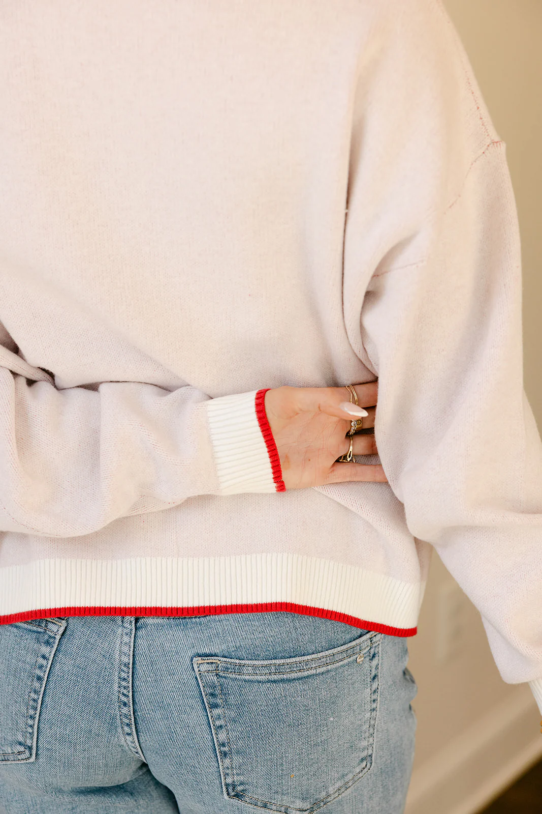 Holly Red & Ivory Fish Stitch Sweater - Image 10