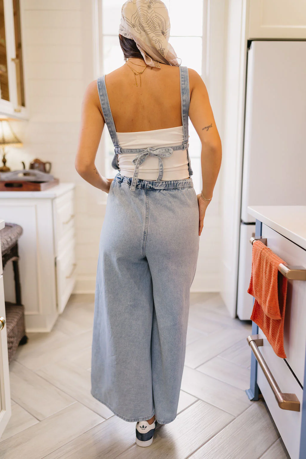 Indie Light Denim Wide Leg Overalls - Image 7