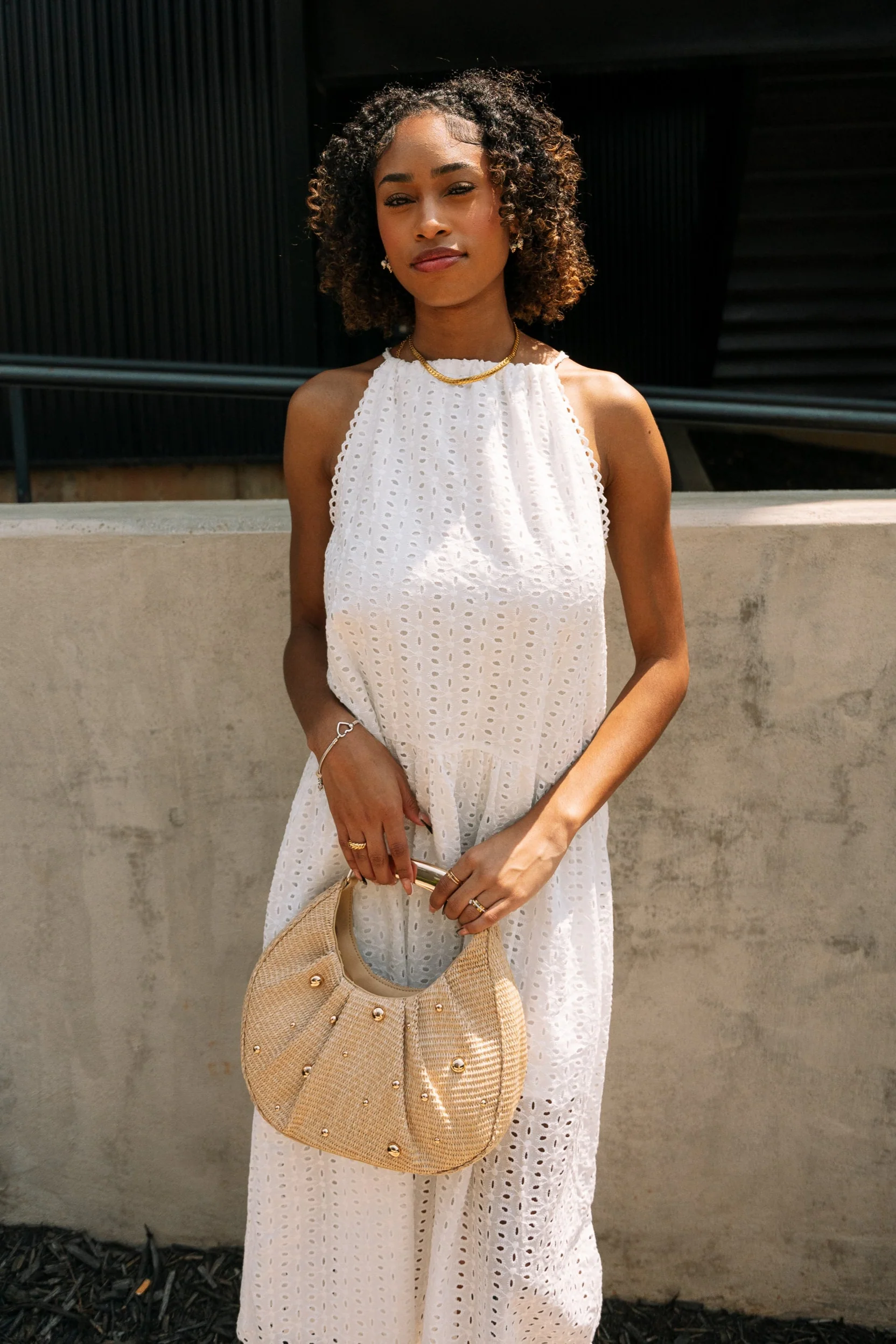 Indie White Eyelet Midi Dress - Image 6