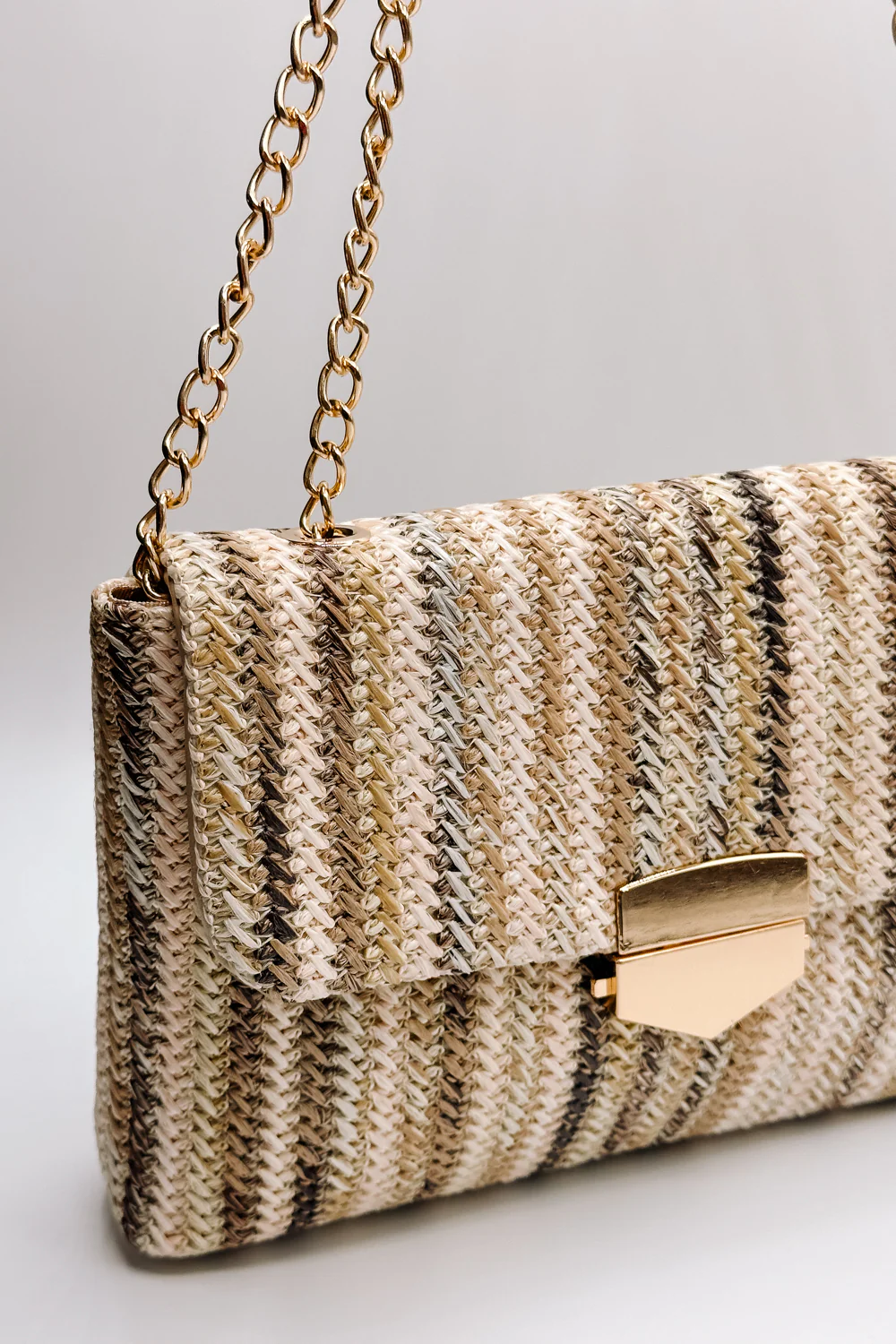 Janie Natural Multi Gold Chain Purse - Image 3
