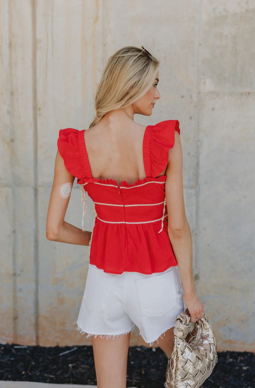 Kelly Red Ruffle Tank - Image 6