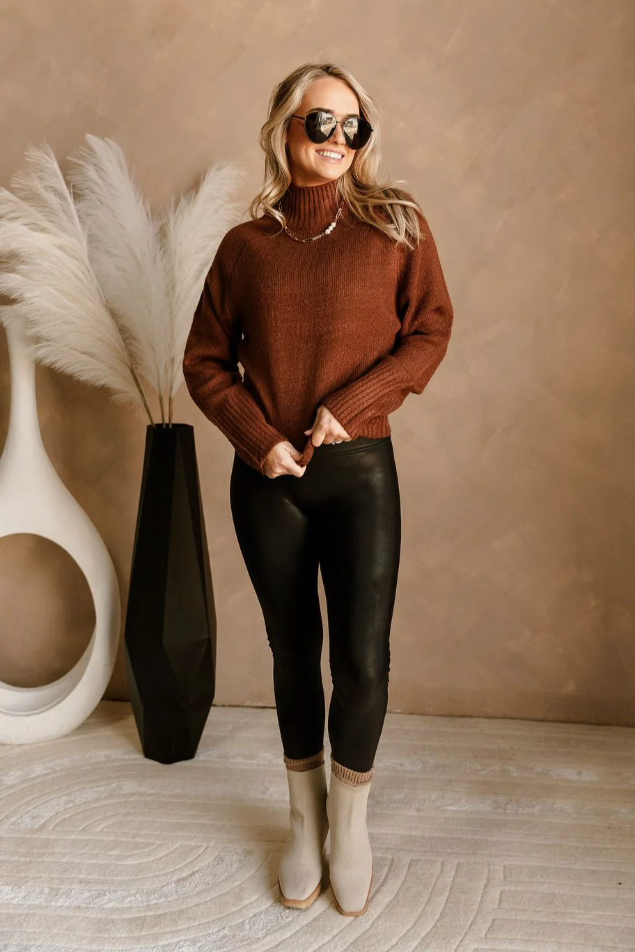 Kimberly Brown Mock Neck Sweater - Image 2