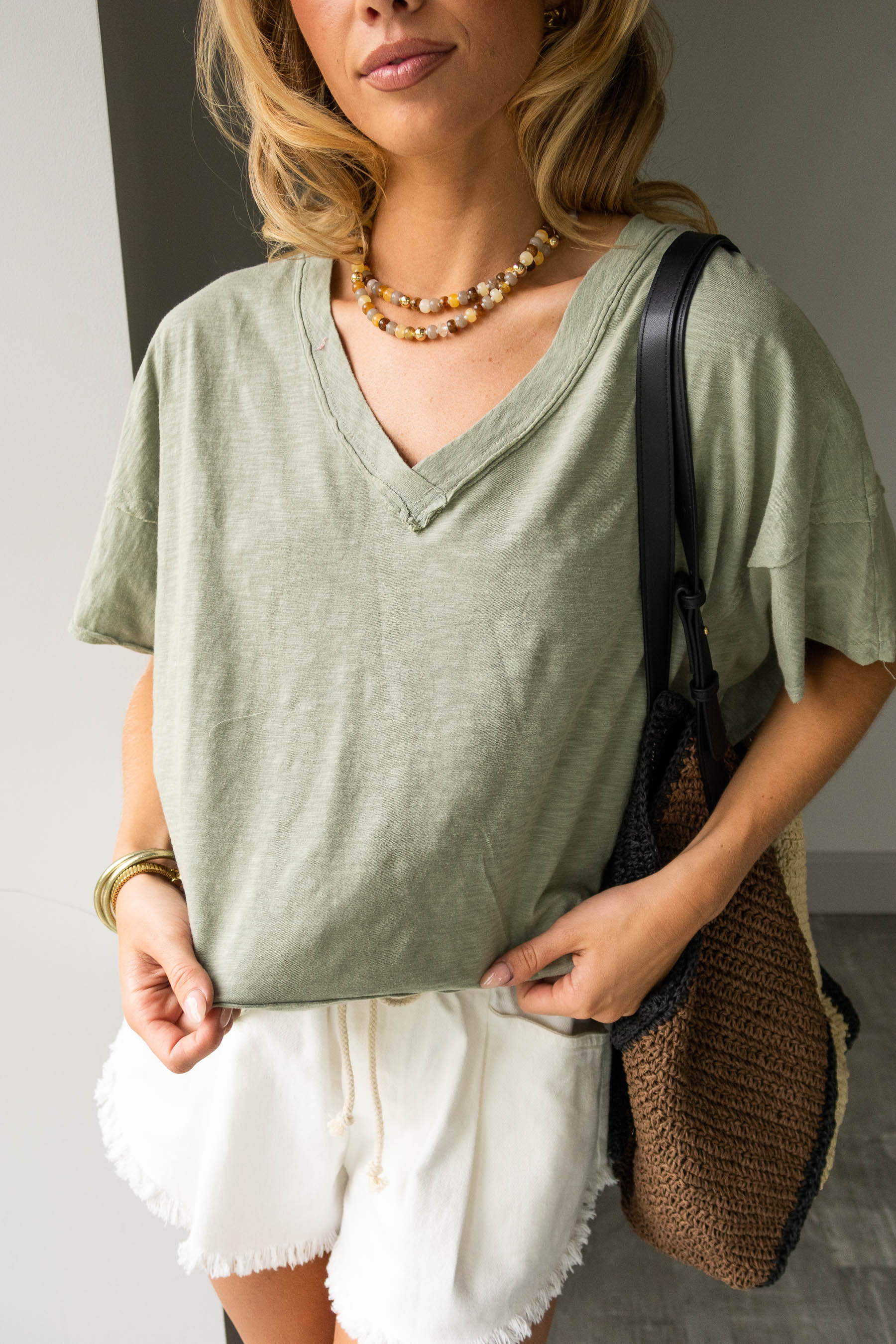 Lainey Sage Cotton Short Sleeve Top - Image 5