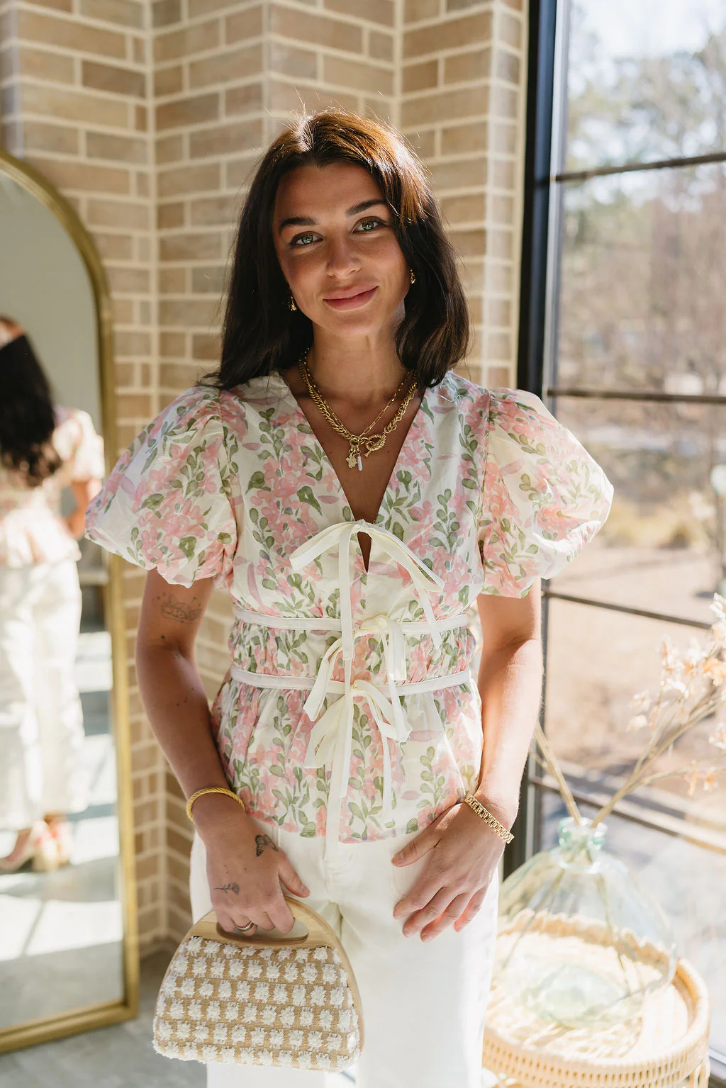 Leandra Floral Print Puff Sleeve Top