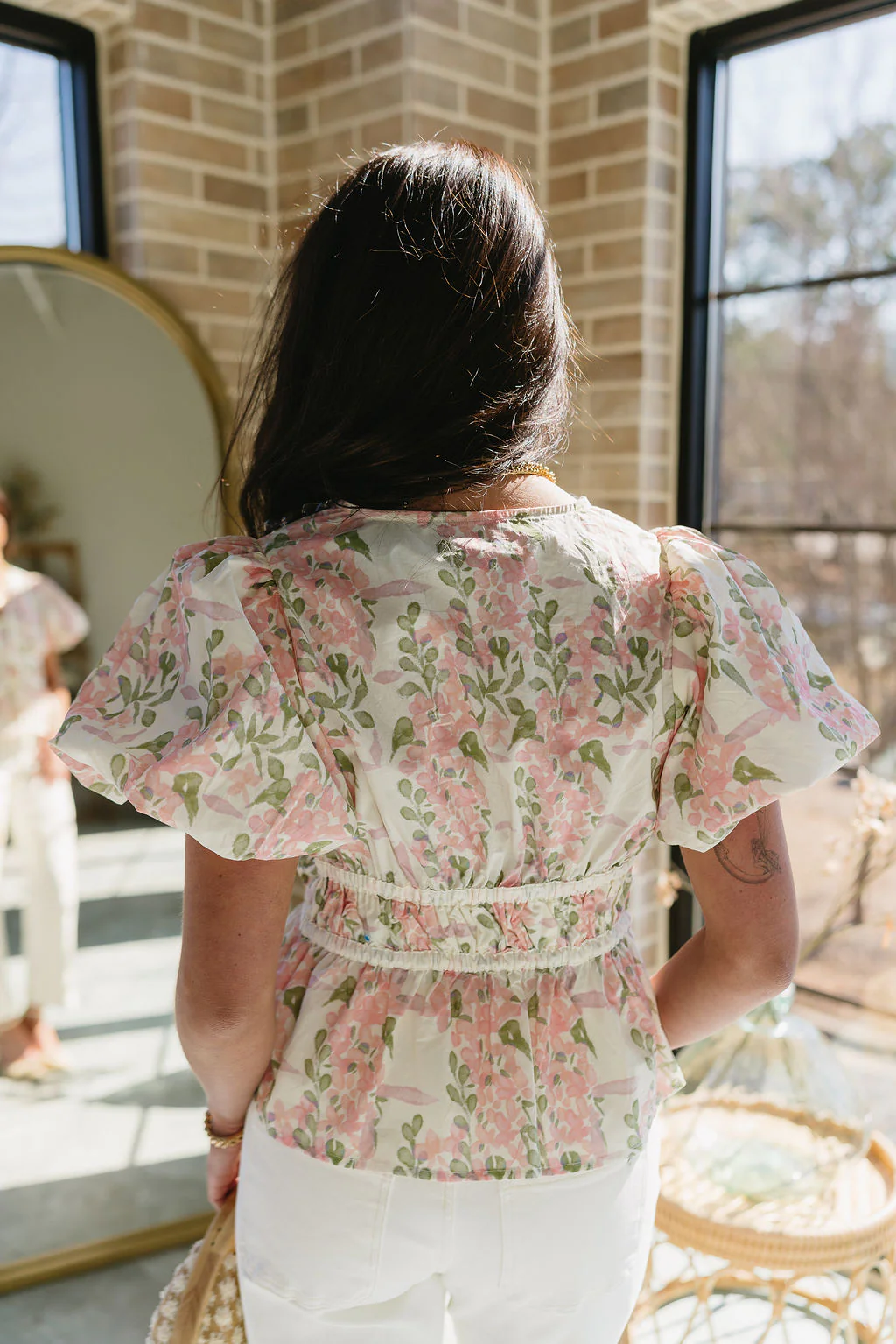Leandra Floral Print Puff Sleeve Top - Image 6