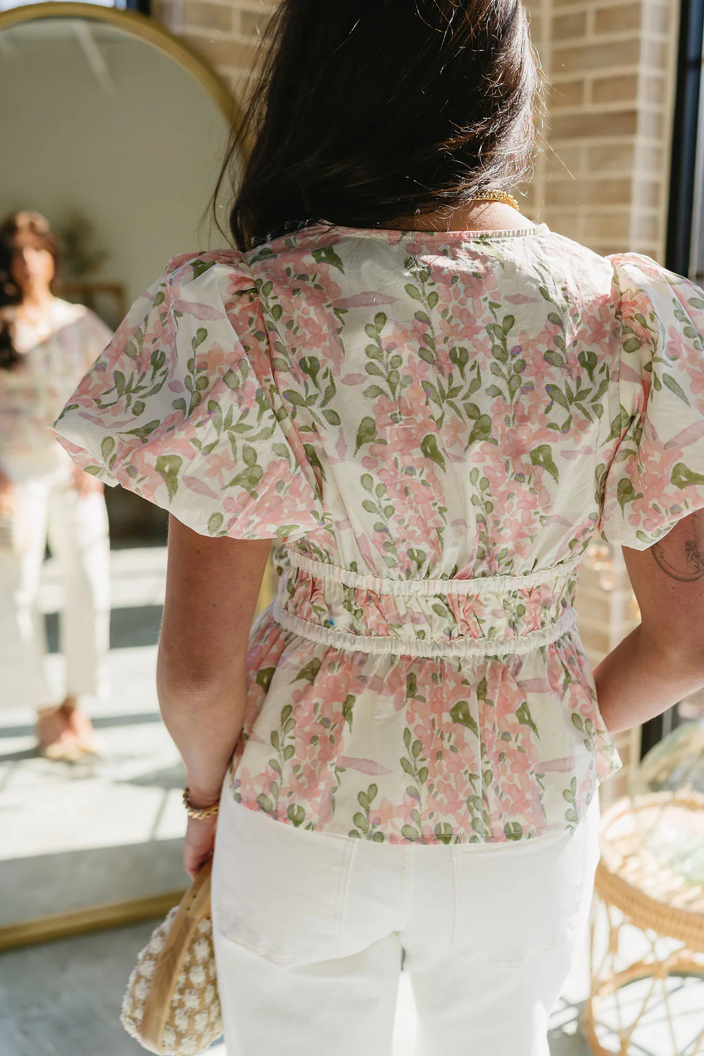 Leandra Floral Print Puff Sleeve Top - Image 7