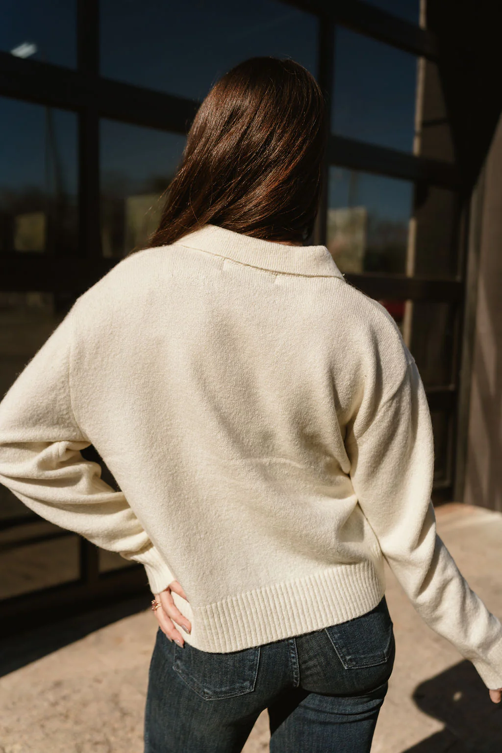 Loren Cream Collared Sweater - Image 4