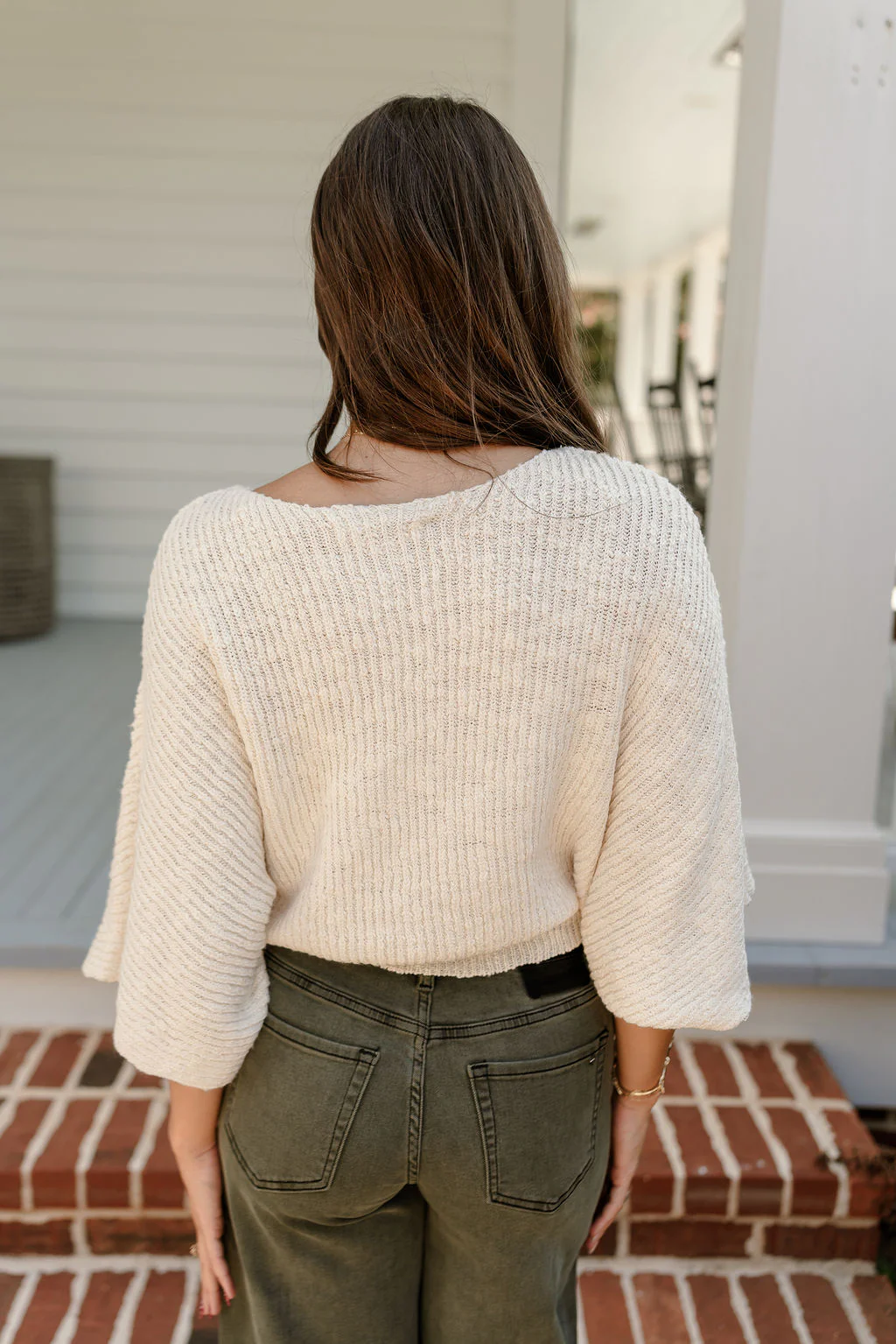 Luca Cream Short Sleeve Sweater - Image 8