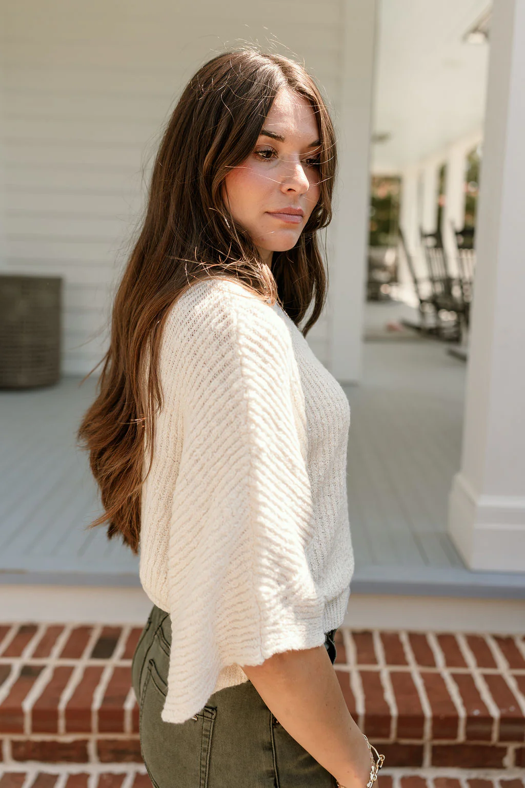 Luca Cream Short Sleeve Sweater - Image 9
