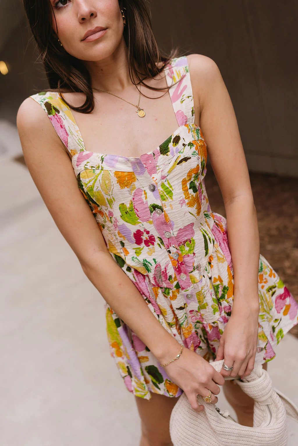 Lucia Cream Multi Floral Romper - Image 5