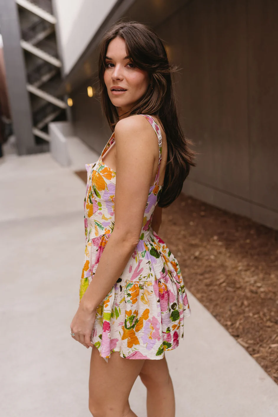 Lucia Cream Multi Floral Romper - Image 7
