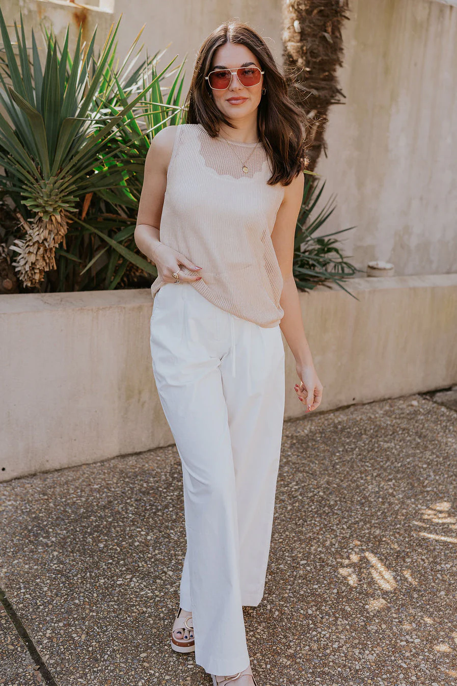 Lyla Light Taupe Knit Tank - Image 9