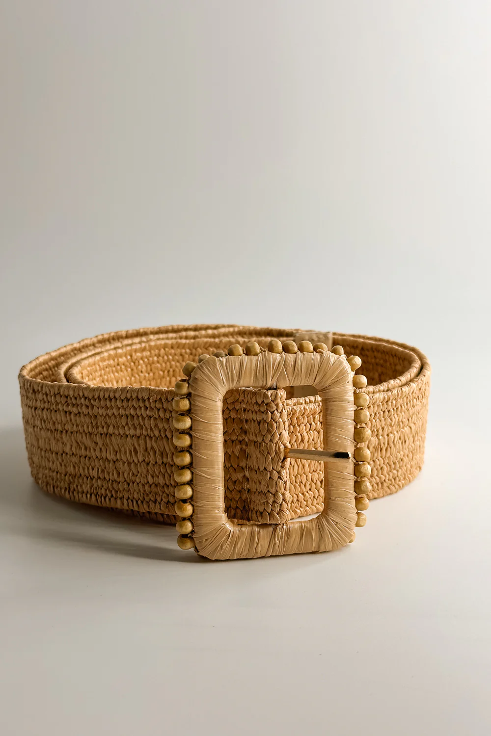 Lyla Tan Rattan Beaded Belt
