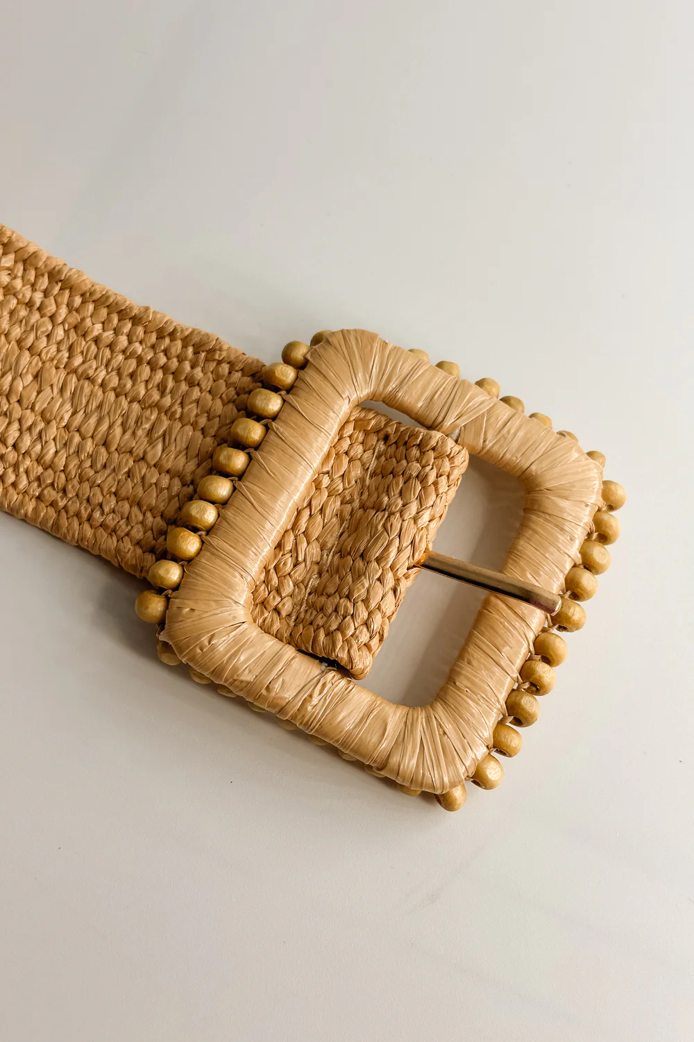 Lyla Tan Rattan Beaded Belt - Image 2