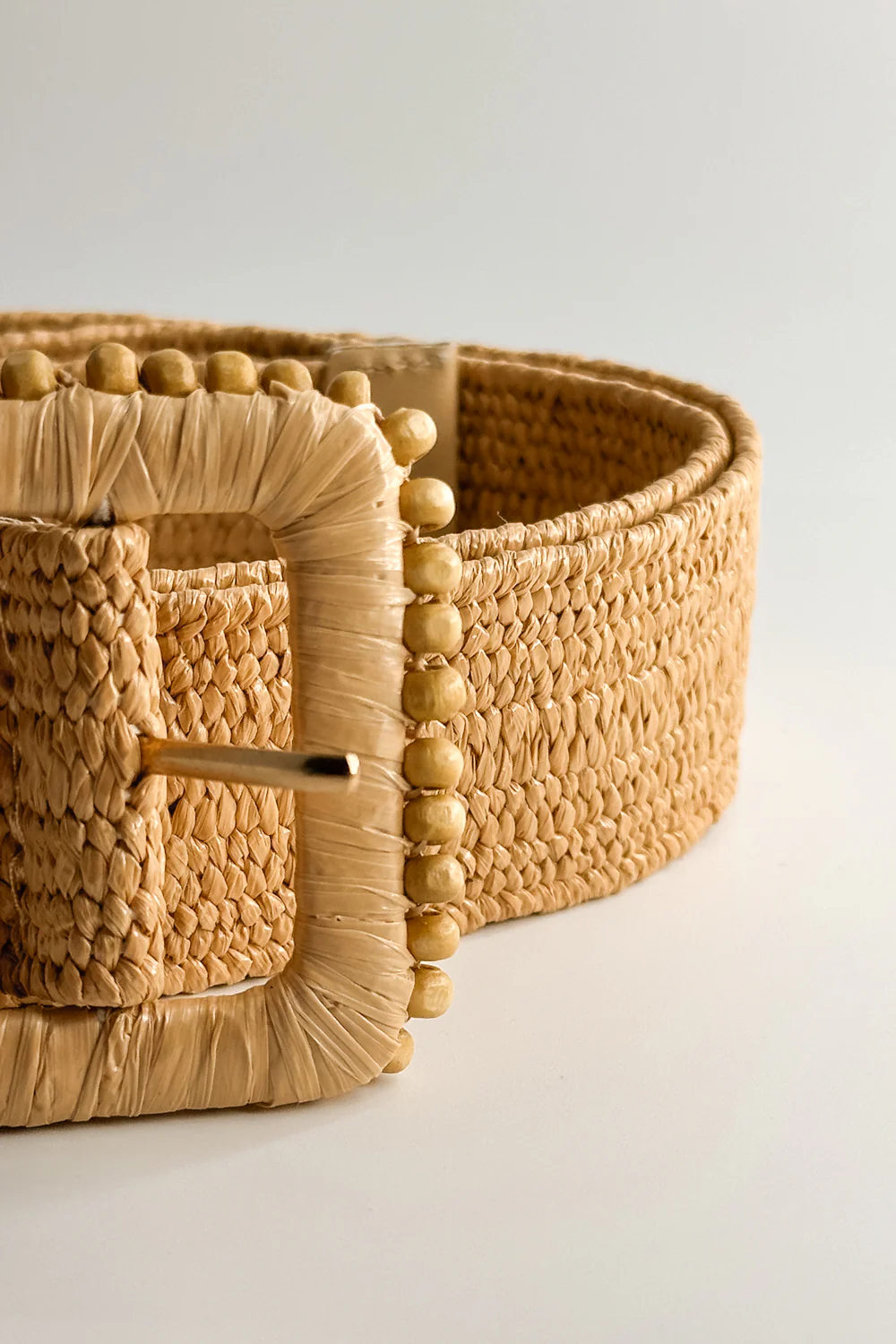 Lyla Tan Rattan Beaded Belt - Image 4