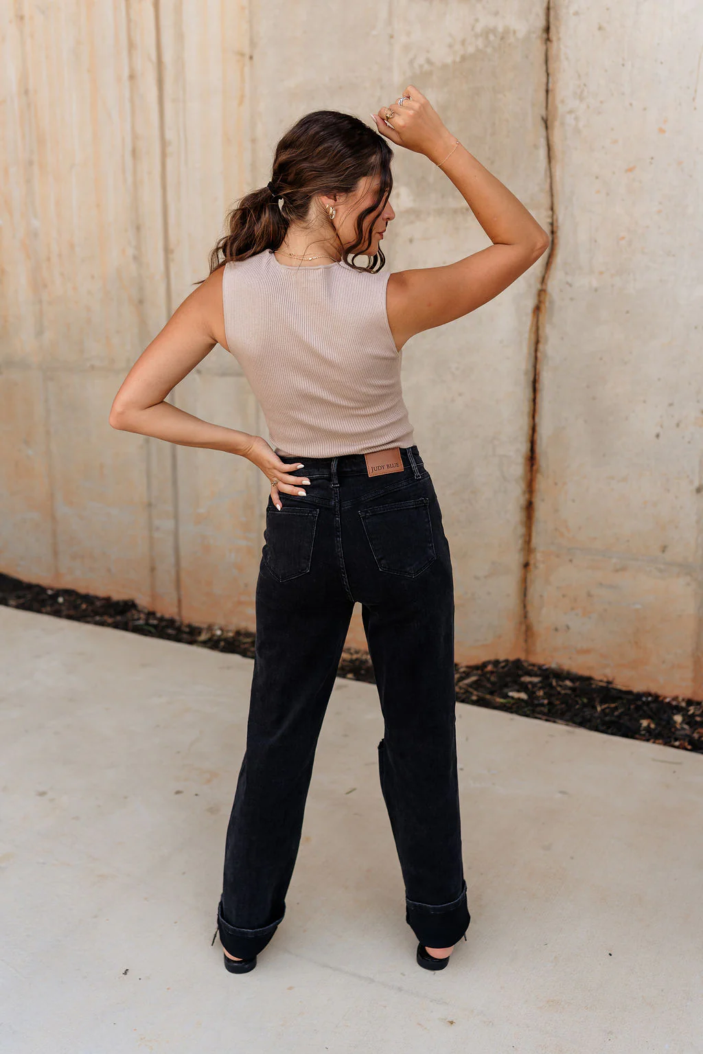 Monica Taupe Sleeveless Tie Sweater - Image 5