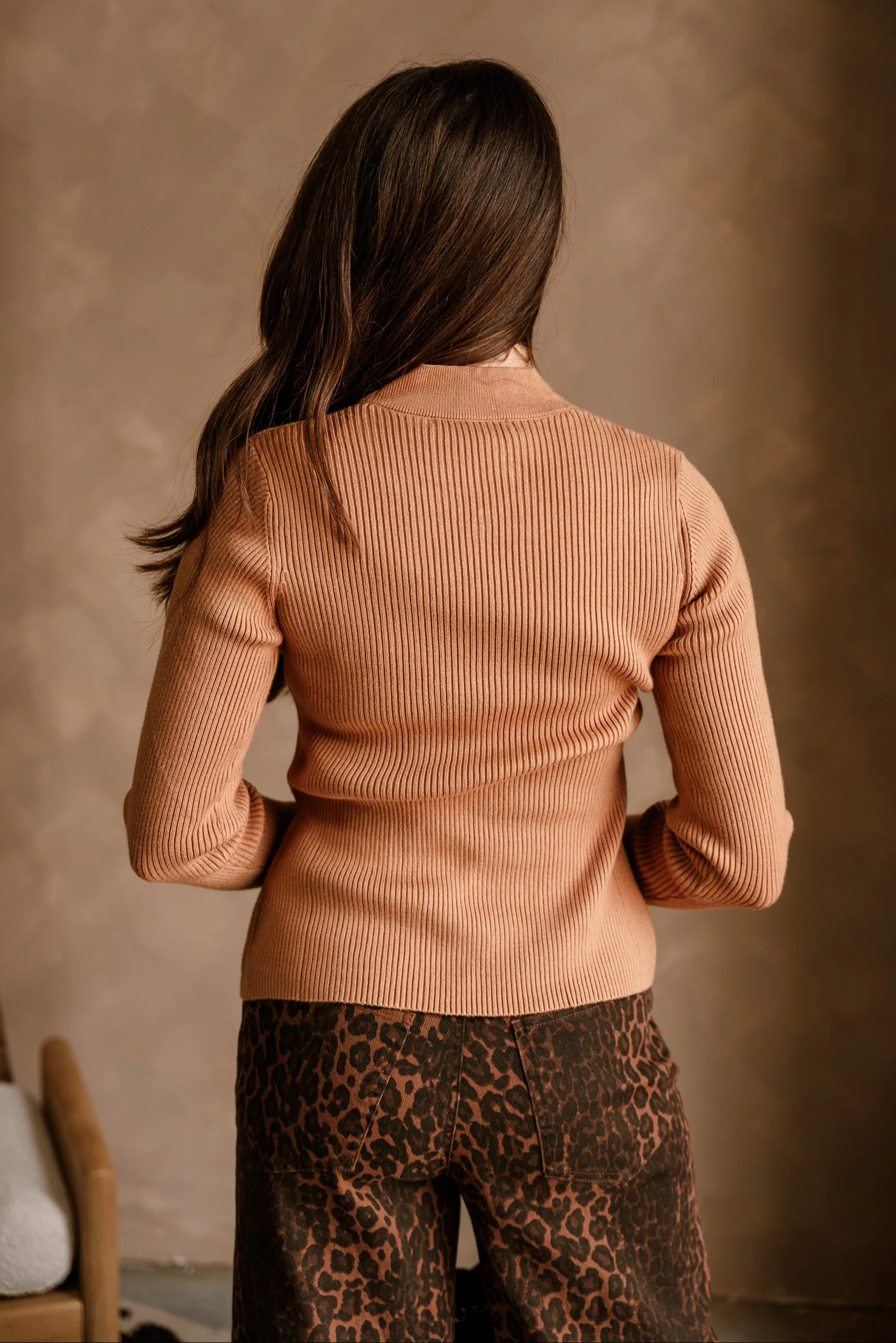Mya Tan Scallop Knit Cardigan - Image 8