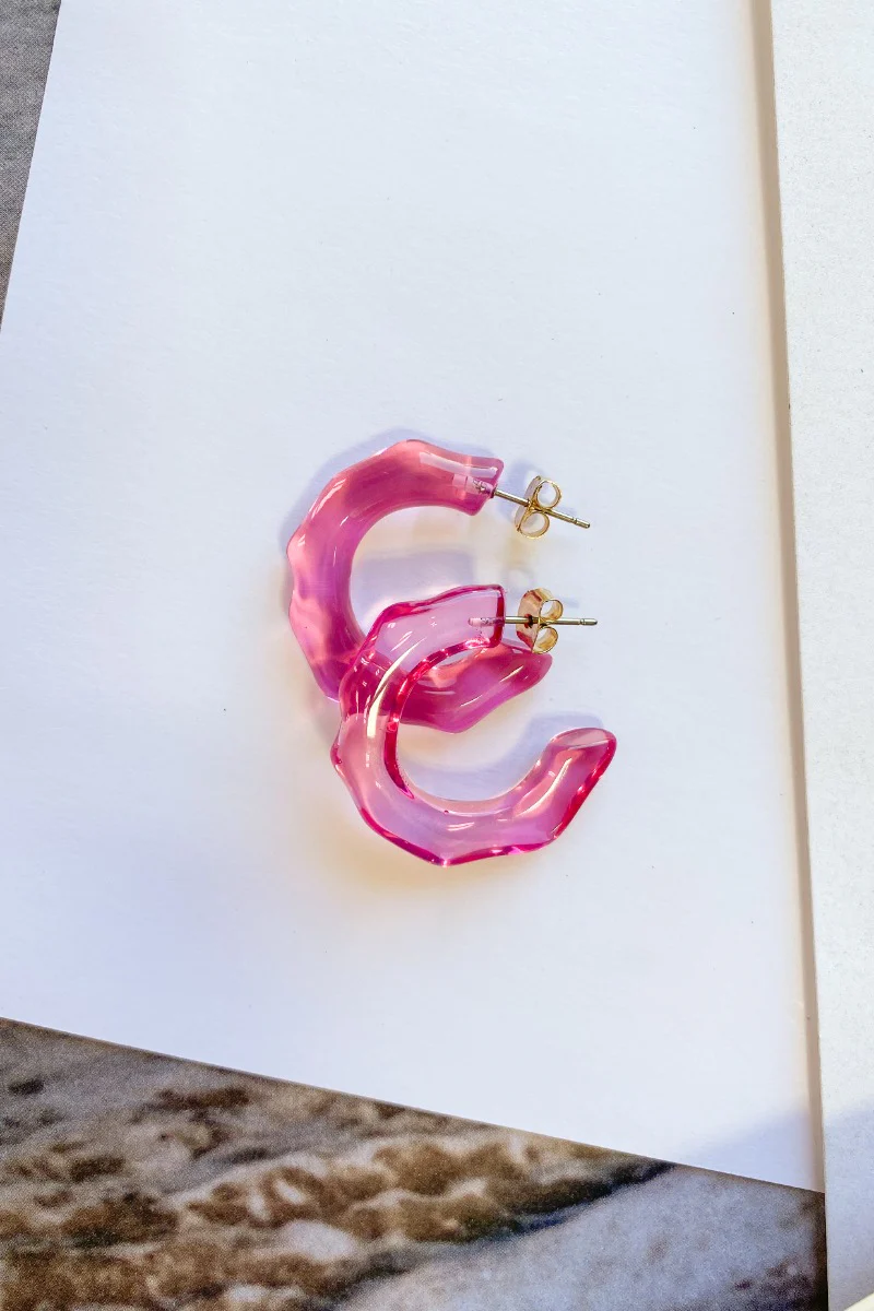 Not Yours Earring In Pink - Image 2