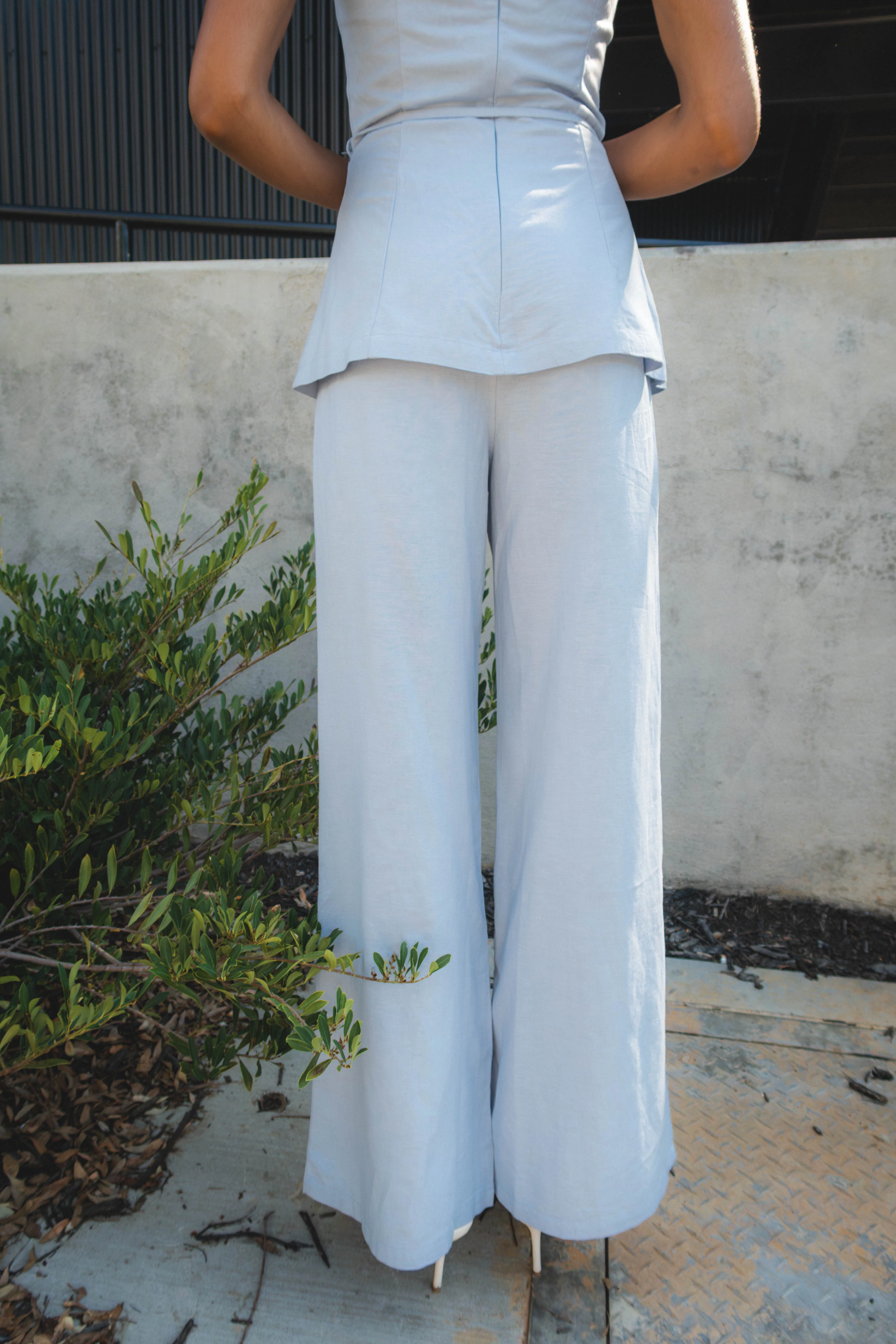 Quinn Blue Strapless Wide Leg Jumpsuit - Image 10