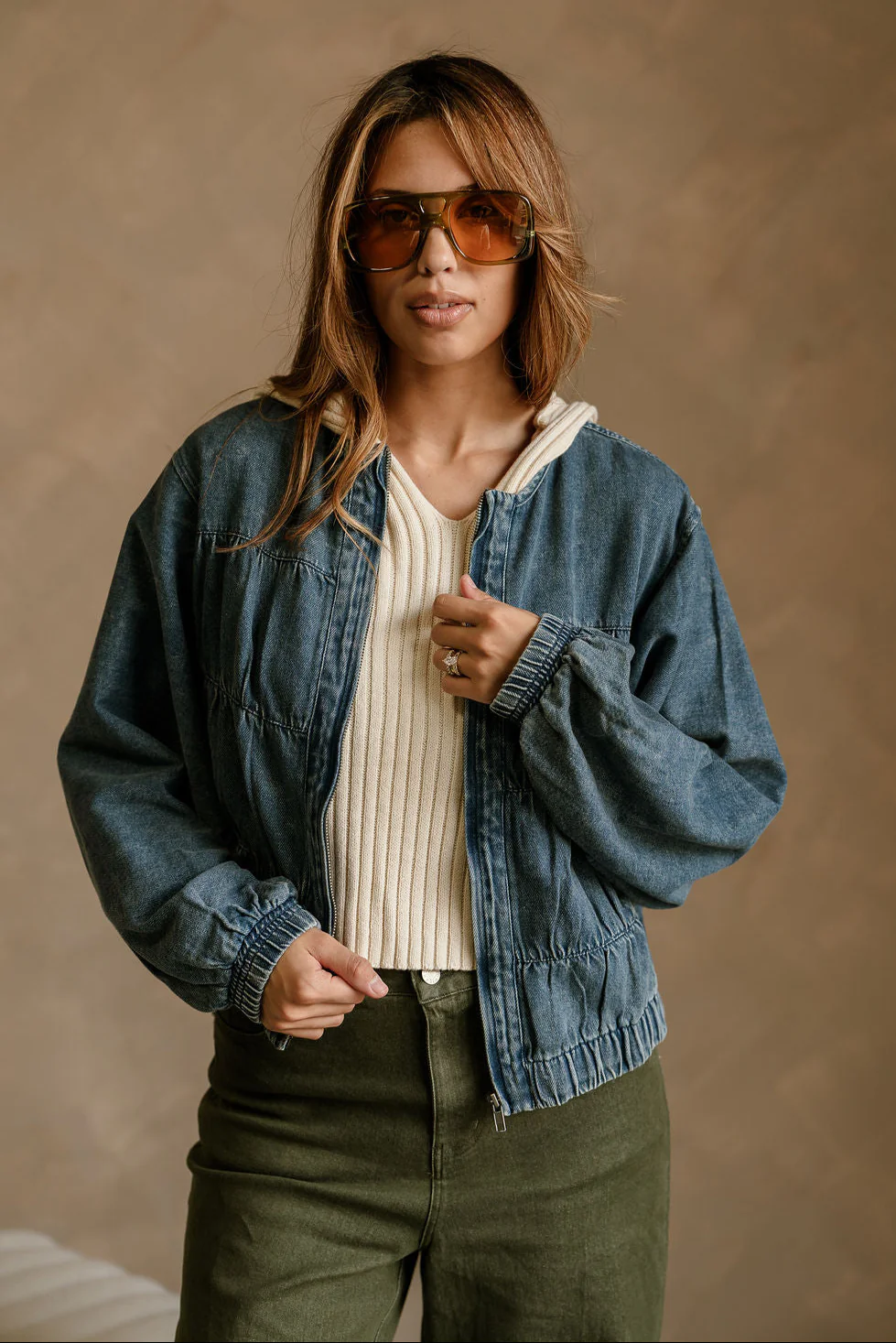 Reina Washed Denim Balloon Jacket - Image 6