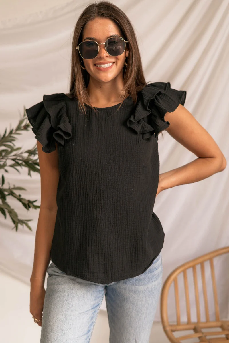 Roll With It Ruffle Top