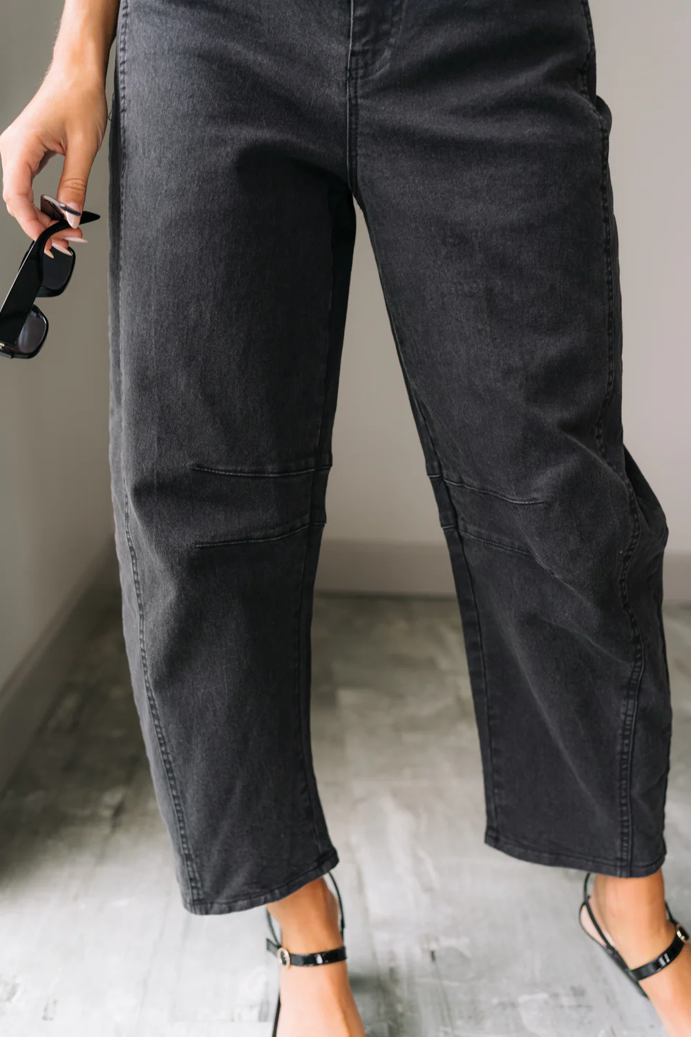 Rosalind Black Barrel Jeans - Image 6