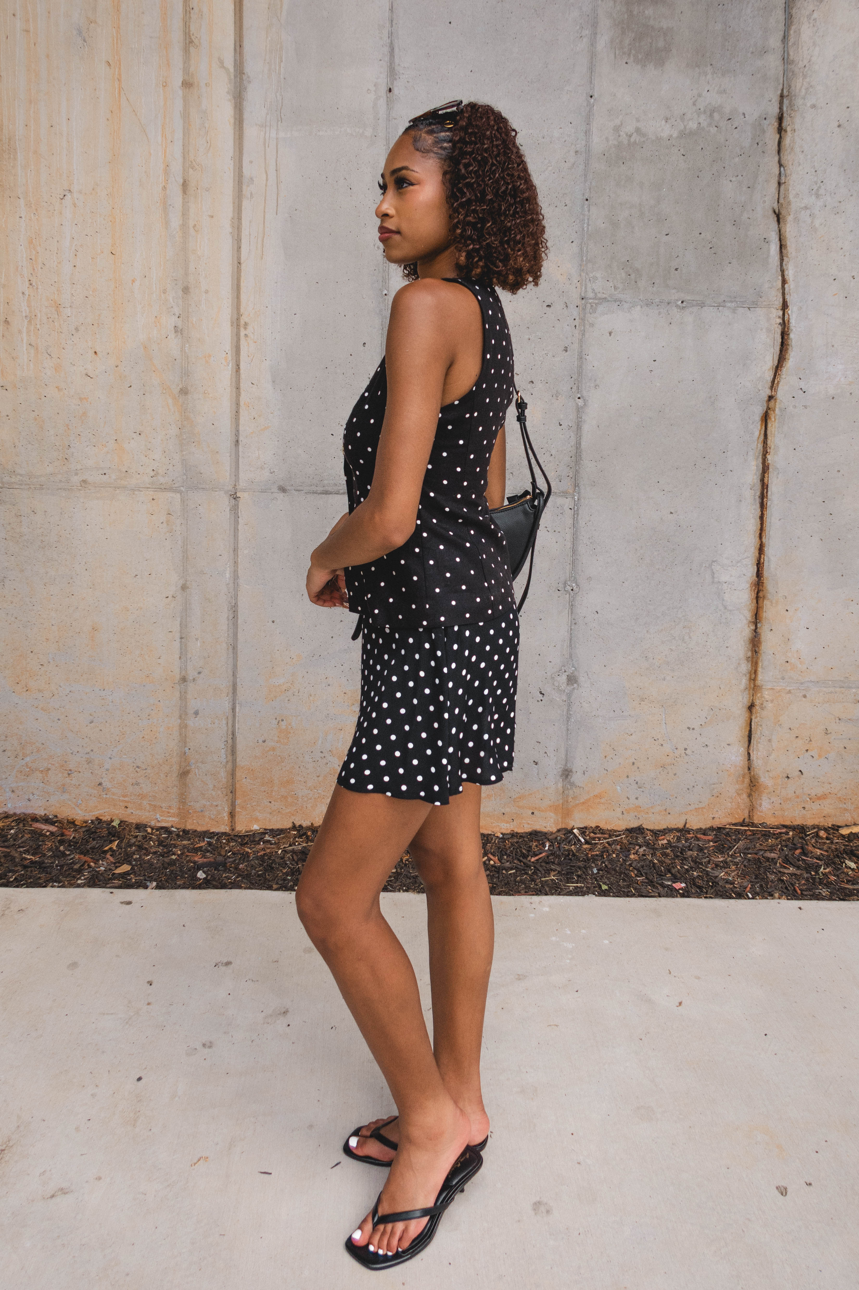 Roxanne Black & White Polka Dot Vest - Image 5