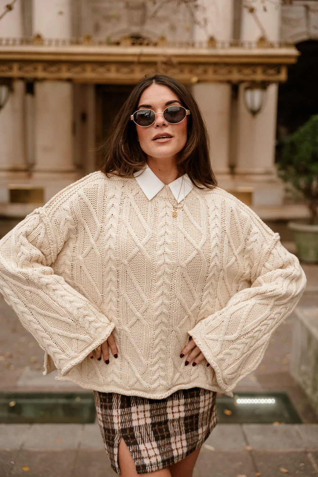 Selah Cream Cable Knit Flare Sweater - Image 5